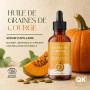 QKnatur Huile de courge pour les cheveux 50 ml | Sérum capillaire favorisant la pousse des cheveux | Nourrit, adoucit et apporte