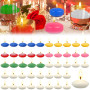 Hengrongshen 50 Pièce Bougie Flottante Coloré, 3.5 CM Bougies Flottantes avec Non Parfumées, Fumée & Goutte, Floating Candles po