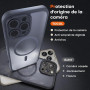 TOCOL Coque pour iPhone 16 Pro, Compatible avec MagSafe, Noir | Anneau Magnétique Intégré, Protection de l'objectif Améliorée, R