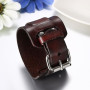 JewelryWe Bracelet Homme Cuir Manchette Viking Biker Enveloppez Adjustable,Bracelet de Force Moto Fantaisie Style Rock Punk Goth