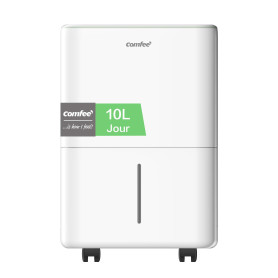 COMFEE' Déshumidificateur Compacte, Absorbe jusqu'à 10L/jour, Mode nuit, Child lock, Minuterie 24H, Réservoir 2,5 L, Pour pièce 