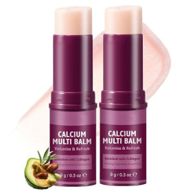 2pcs Calcium Volume Multi Balm Stick Collagene Coreen Stick Anti Rides Coréen Elle Combine Des Propriétés Hydratantes Raffermiss