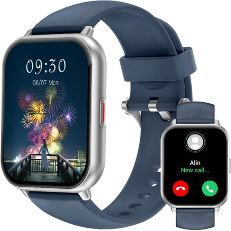 RUIMEN Montre Connectée Homme Femme avec Appel Bluetooth Rappel Intelligent Podometre Moniteur Sommeil Cardiofrequencemetre Oxym