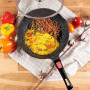 Kamberg - Wok 30 cm - Manche Amovible - Fonte d'Aluminium - Revêtement pierre - Couvercle en Verre - Tous Feux dont Induction -