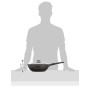 Kamberg - Wok 30 cm - Manche Amovible - Fonte d'Aluminium - Revêtement pierre - Couvercle en Verre - Tous Feux dont Induction -