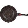 Kamberg - Wok 30 cm - Manche Amovible - Fonte d'Aluminium - Revêtement pierre - Couvercle en Verre - Tous Feux dont Induction -