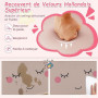 DREAMADE Fauteuil à Bascule Rembourré Enfant 18Mois-5Ans,Mini Canapé à Accoudoirs en Velours avec Pieds en Bois Massif, Anti-bas