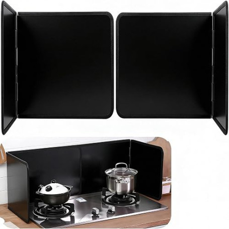 Wuciray Protection anti-éclaboussures cuisine pliable pour cuisinière - Protection contre la graisse et les éclaboussures - Avec