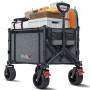 COMLAX FIELD Chariot à main pliable avec grandes roues tout-terrain, 120 L, 100 kg, chariot pliable avec freins, chariot de plag