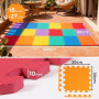 Mocosy 18 Pièces Dalles de Sol Fitness, Tapis Musculation & Protection Sol | 30x30cm, Mousse EVA Haute Densité 1cm, Imbriquable,
