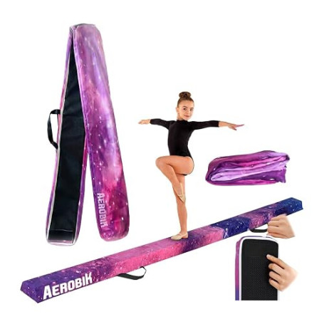 Aerobik | Housse Poutre Gymnastique Enfant Galaxy 240x10x6 cm | Housse de Remplacement Zip en U Lavable | Compatible Poutre Gym
