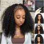 Perruque Femme Naturelle Demi tête Kinky Curly Half Wig Human Hair 12 Pouce | Glueless Femme Naturelle Cheveux Humains Upgrade 3