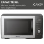 Candy Essenza CMWA32EDLB Four Micro-ondes 1000W 32L Digital, Fonction Décongélation et Nettoyage Auto, Cavité Inox, Plateau Tour