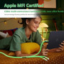 Câble de Recharge Multi-câble Lumineux pour iPhone 3-en-1 [Certifié MFi ] Câble Lightning avec USB-C&Micro USB, Câble Lightning
