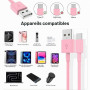 Carplay Câble USB A vers USB C pour iPhone 16/17/15 Pro Max Chargeur Cordon 1M+2M,Cable USB Chargeur pour Apple iphone 17 16 15