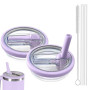 Stanley - Lot de 2 couvercles anti-fuite - Réutilisables - Anti-fuite - Pour tasse Stanley - Avec 2 pailles et 1 brosse à paille