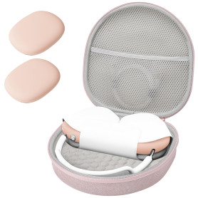 ProCase Étui Transport Rigide pour AirPods Max 2020/2024 avec Couvercle et Pochette en Filet, Housse Protecteur Portable de Voya