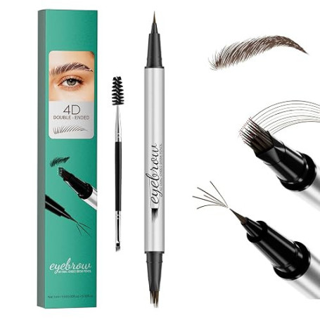 STNFAREBI Crayon à Sourcils Microblading 2 en 1, Stylo Feutre Sourcils Waterproof, Anti-bavures, Pointe Fourchue et Pointe Préci