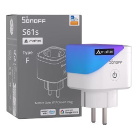 SONOFF S61s Prise Connectée WiFi 16A/3840W – Contrôle à Distance & Vocal, Mesure de Consommation Électrique, Minuterie Intellige