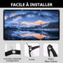 Écran de Projection Portable 100 Pouces 16:9 4K Full HD Ecran de Videoprojecteurs Double Face Anti-Plis Projection pour Vidéopro