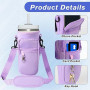 AEYURUID Sac de Transport pour Bouteille d’Eau en Néoprène, Compatible avec Stanley 40 oz – Poche pour Téléphone, Sangle Réglabl