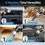 SCOVEE Aspirateur à Main,Aspirateur Portable Mini,22000PA Puissance, 4-en-1 Mini aspirateur de Voiture, léger pour Le Bureau,La
