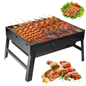 Auauraintt Barbecue Mini Pliable - Barbecue de Table et de Camping | pour Pique-Nique, Jardin, Terrasse et Voyage