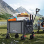 COMLAX FIELD Chariot à main pliable avec grandes roues tout-terrain, 120 L, 100 kg, chariot pliable avec freins, chariot de plag