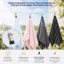 Ptyism 4 Pièces Exfoliating Bath Towel(Avec Crochet à Pince) | Serviette Exfoliante丨Serviette Exfoliante Japonaise pour Usage le