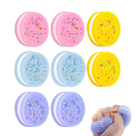 KYLOS Lot De 8 Jouets Anti-Stress, Squishy À Écraser, Ultra Doux Décompression Anti-Stress En 2 Jaune + 2 Bleu + 2 Rose + 2 Viol