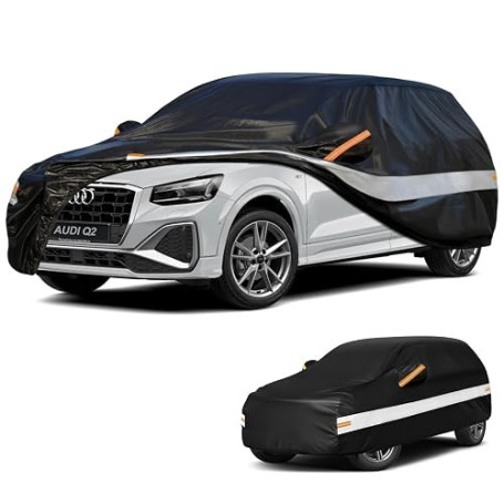 Holthly Bache Voiture Exterieur pour Audi Q2（2016-2026） Housse Voiture à 10 Couche,Bache Voiture 100% Imperméable,Bâche Protecti