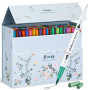 Ohuhu 160 Feutre Coloriage Adulte, Aquarelle Stylos Feutres Double Pointe Fine et Pinceau pour Calligraphie Mandala Dessin Color