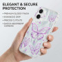 L-FADNUT Coque Compatible avec iPhone 16 Motif de Papillon Violet Creux | Brillante Paillettes Femmes Antichoc Silicone Bumper C