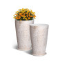 VEVOR Pot de Fleurs, Lot de 2, Grande Jardinière Plantes Conique 530 mm, Finition en Pierre, Design Élégant, Système de Drainage