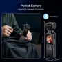 CAMWORLD Caméra de Vlog 2K avec Objectif Rotatif à 360°, Caméra de Corps avec WiFi, Batterie 7H, Carte 32 Go, Caméras Corporelle
