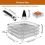 Grille Inox Empilable Carrée Pour Friteuse À Air Avec Pieds Silicone | Support Multiniveau Pour Cuisson, Séchage Des Fruits Et P