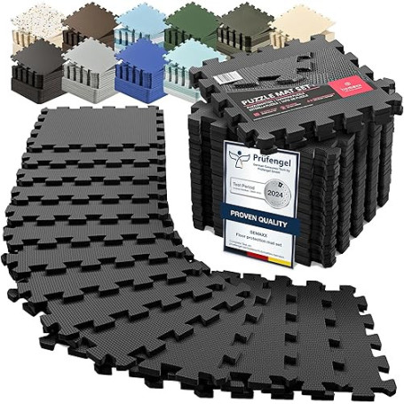 bemaxx Tapis de Fitness Protection de Sol Salle de Sport - Dalles en Mousse | EVA Caoutchouc sans BPA Matelas Puzzle Yoga Pilate
