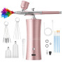 GOEDCH AirBrush Set avec compresseur : pistolet aérographe manuel multi-fonction, aérographe portable rechargeable avec buse de