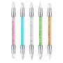 ZEOHBETY Lot de 5 stylos de sculpture pour nail art, outils à double pointe en silicone pour résine, pinceaux en silicone, stylo