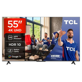 TCL 55V6C LED Direct Smart TV 55", HDR 4K, avec Technologie Google TV (Dolby Audio, Motion Clarity, Compatible avec Google Assis