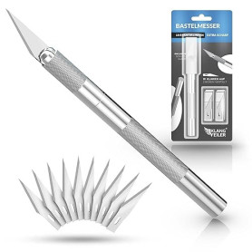 Klangfeiler® Cutter de précision avec 10 lames – Scalpel de découpe