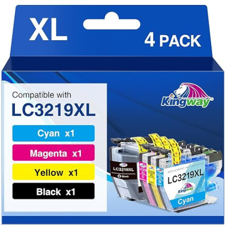 KINGWAY LC3219XL LC3217 Cartouches d'encre Compatible pour Brother LC3219 XL LC3217 3219XL avec Brother MFC-J5335DW J5330DW J693