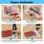Portable Machine Sous Vide Alimentaire avec Réservoir Visible 60 kPa Puissant Appareil de Mise Sous Vide avec 10 Sacs Réutilisab