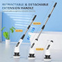 FYDEE Brosse de Nettoyage Électrique, 3000mAh, 7 Têtes, IPX7, Salle de Bain | Brosse Rotative sans Fil avec Autonomie 100 Min, I