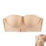 Soutien Gorge Push Up sans Bretelles AB, Bandeau sans Armatures Invisible, Anti-Dérapant avec Fermeture Avant, Couleur Chair, po
