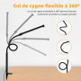 LIBORA Lampe de bureau LED à pince, USB Lampe bureau, noir | 3 modes et 10 niveaux de luminosité, lumière du jour, protection de