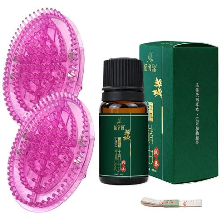 Brosse Méridienne,2Pièces Brosse Massage,Huiles Essentielles,Ruban Mesurer | Peigne de Relaxation Complet du CorpsUtilisé pour M
