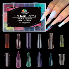 EBANKU 288PCS Poppit Ongle Kit, Réutilisable Capsules Popits Ongle | Multicolore Nail d'extension Kit Faux Ongles Capsules Couve