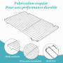 2 Pcs 30 x 20 cm Grille de Refroidissement, avec Pinceau de Cuisson | Grille de Cuisson pour Gâteaux, Pain, Rôtissage, Grillage 