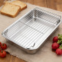 2 Pcs 30 x 20 cm Grille de Refroidissement, avec Pinceau de Cuisson | Grille de Cuisson pour Gâteaux, Pain, Rôtissage, Grillage 